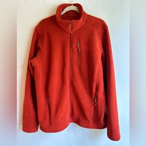 L.L.BEAN MENS RUST ORANGE FLEECE ZIP UP JACKET SIZE XL TALL